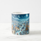 Weihnachtsdorf Snowy Scene Malerei Kaffeetasse (Mittel)