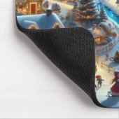 Weihnachtsdorf Snowy Scene Malerei Mousepad (Ecke)