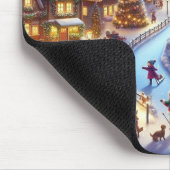 Weihnachtsdorf Snowy Scene Malerei Mousepad (Ecke)