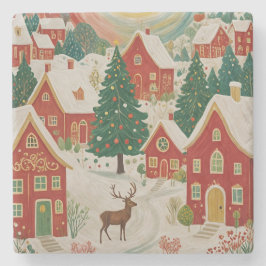 Weihnachtsdorf Steinuntersetzer