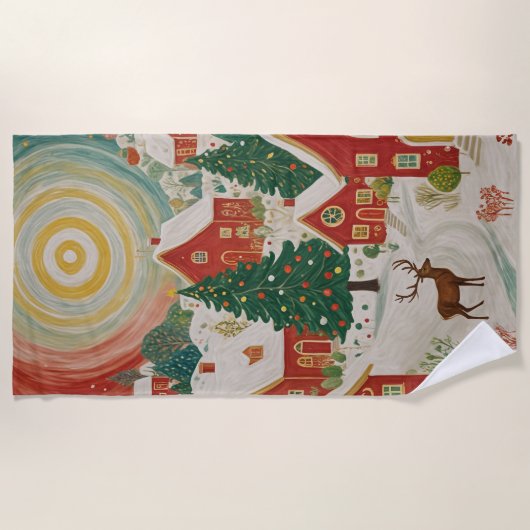 Weihnachtsdorf Strandtuch (Vorderseite)
