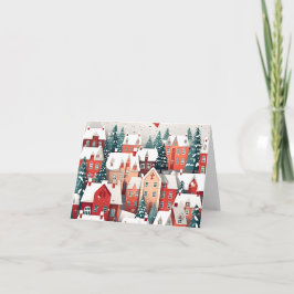 Weihnachtsdorf-Szene Karte