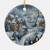 Weihnachtsdorf-Szene Keramik Ornament (Hinten)