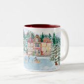 Weihnachtsdorf-Tasse Zweifarbige Tasse (VorderseiteRechts)