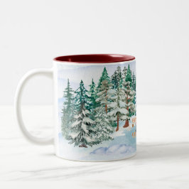 Weihnachtsdorf-Tasse Zweifarbige Tasse
