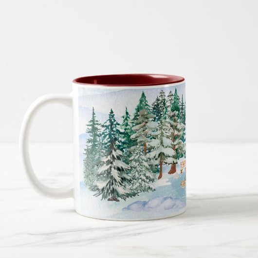 Weihnachtsdorf-Tasse Zweifarbige Tasse (Links)