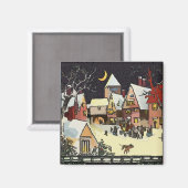 Weihnachtsdorf, Text hinzufügen Magnet (Vorderseite/Rückseite)