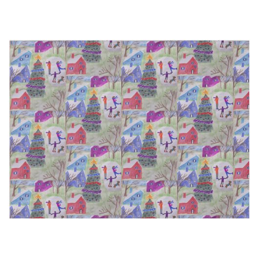 Weihnachtsdorf Tischdecke (Vorderseite (Horizontal))