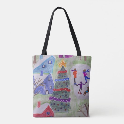 Weihnachtsdorf Tote Tag Tasche (Rückseite)