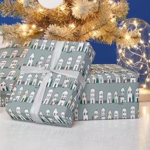 Weihnachtsdorf-Umschlagpapier Geschenkpapier
