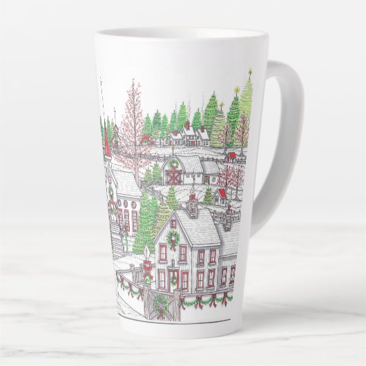 Weihnachtsdorf Urlaub Latte Tasse (Rechte Ecke)