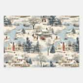 Weihnachtsdorf Vintag Rustikal Geschenkpapier Set (Vorderseite 2)