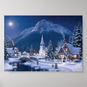 Weihnachtsdorf von Richard Burns Poster