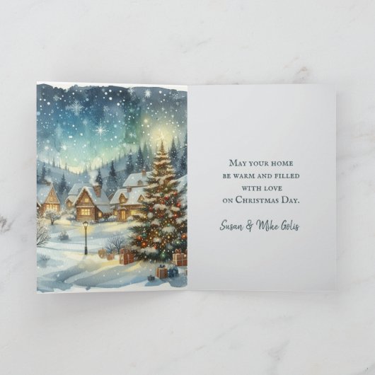 Weihnachtsdorf Watercolor Karte (Innenseite)