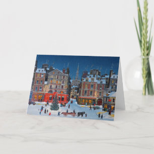 Weihnachtsdorf Weihnachten-Einkaufskarte Feiertagskarte