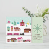 Weihnachtsdorf-Weihnachtskarten Feiertagskarte (Stehend Vorderseite)