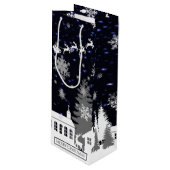 Weihnachtsdorf Wein Geschenktasche Geschenktüte Für Weinflaschen (Vorderseite Schrägansicht)