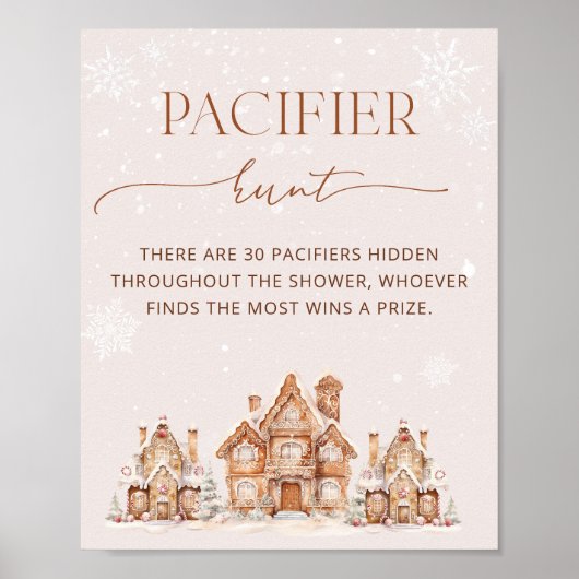 Weihnachtsdorf Winter Baby Dusche Schnuller Jagd Poster (Vorne)