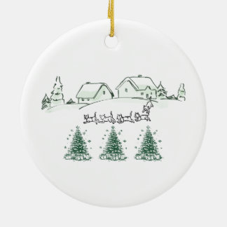 Weihnachtsdorf Winter Wonderland Weihnachtsornamen Keramik Ornament