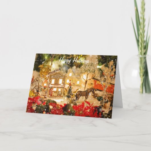 Weihnachtsdorf Winter Wunderland Grußkarte Feiertagskarte (Vorderseite)