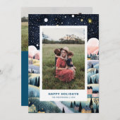 Weihnachtsdorf Zwei Fotos Weihnachtskarte Feiertagskarte (Vorne/Hinten)