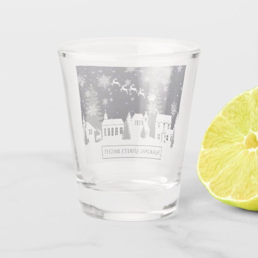 Weihnachtsdörfchen-Schiebeglas Schnapsglas (Rückseite)