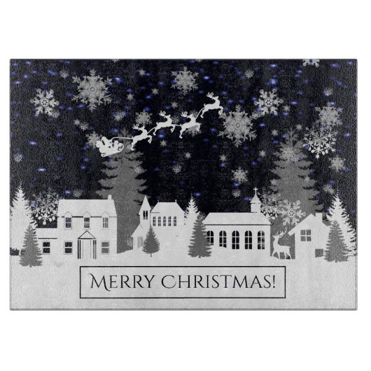 Weihnachtsdörfchen Schneidebrett (Vorderseite)