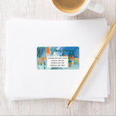 Weihnachtsdörfer-Szene Custom Typografy Adressaufkleber (Insitu)