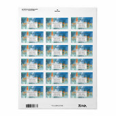 Weihnachtsdörfer-Szene Custom Typografy Adressaufkleber (Vorne)