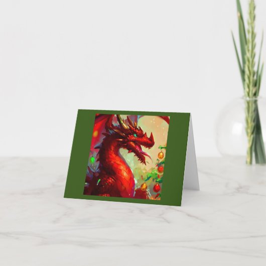 Weihnachtsdrache 1 feiertagskarte (Vorderseite)
