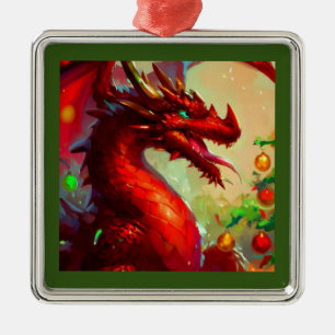 Weihnachtsdrache 1 ornament aus metall