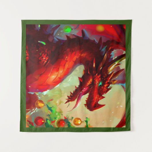 Weihnachtsdrache 1 wandteppich (Vorderseite (Horizontal))