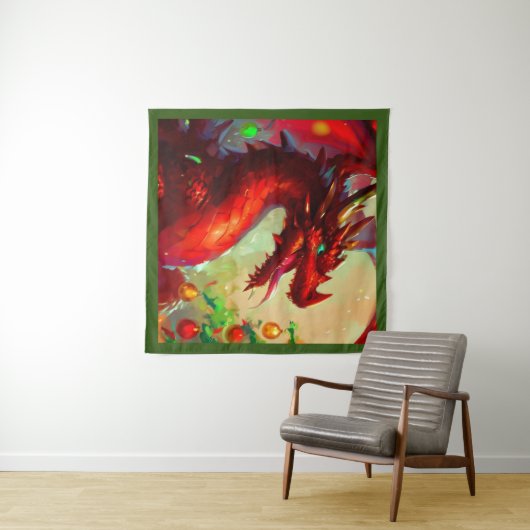 Weihnachtsdrache 1 wandteppich (Beispiel (Horizontal))