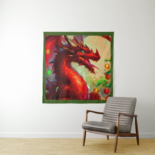Weihnachtsdrache 1 wandteppich (Beispiel)