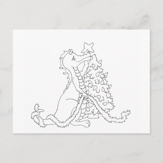 Weihnachtsdrache 2 feiertagspostkarte (Vorderseite)