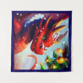 Weihnachtsdrache 2 wandteppich (Vorderseite (Horizontal))