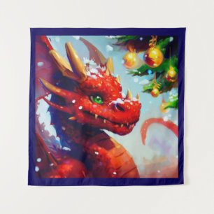 Weihnachtsdrache 2 wandteppich