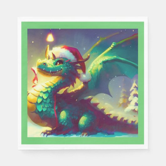 Weihnachtsdrache 3 serviette (Vorderseite)