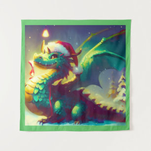 Weihnachtsdrache 3 wandteppich