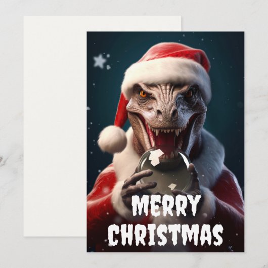 Weihnachtsdrache Feiertagskarte (Vorne/Hinten)