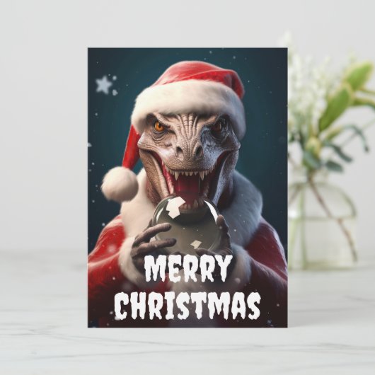 Weihnachtsdrache Feiertagskarte (Stehend Vorderseite)