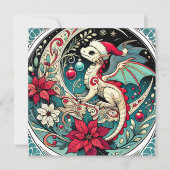 Weihnachtsdrache Feiertagskarte (Vorderseite)