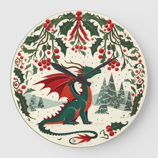 Weihnachtsdrache                                   große wanduhr (Vorderseite)