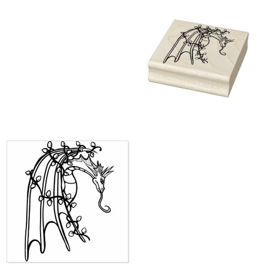 Weihnachtsdrache Gummistempel (Stempel)