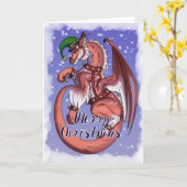 Weihnachtsdrache Karte (Gelbe Blume)