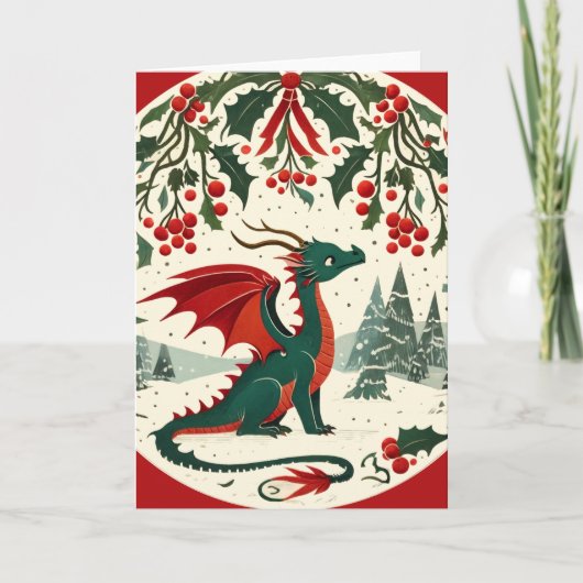 Weihnachtsdrache karte (Vorderseite)