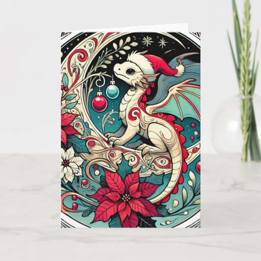 Weihnachtsdrache Karte (Vorderseite)