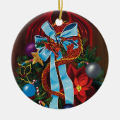 Weihnachtsdrache Keramik Ornament (Vorne)