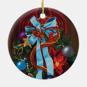 Weihnachtsdrache Keramik Ornament (Hinten)