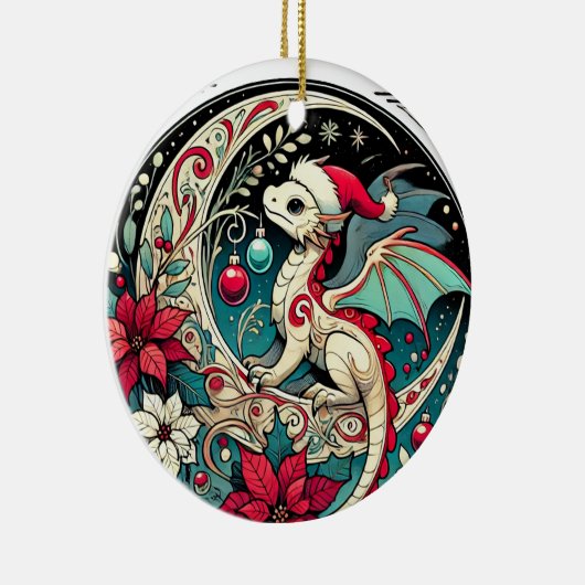 Weihnachtsdrache Keramik Ornament (Rechts)